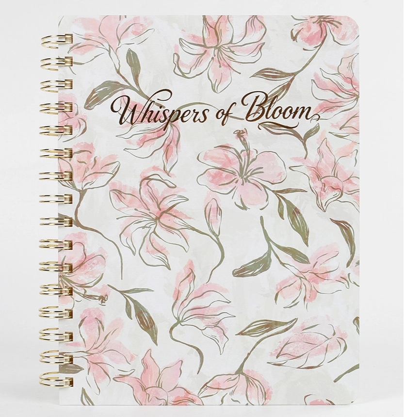 YPS pink floral wire-bound journal shown as premium stationery YPS pink floral wire-bound journal shown as premium stationery
