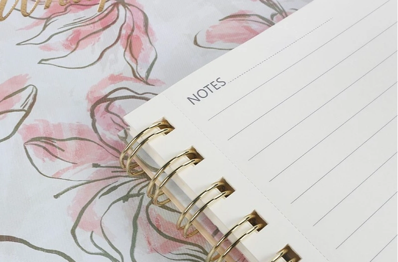 Printed inner pages and paper finish in a custom YPS notebook Printed inner pages and paper finish in a custom YPS notebook